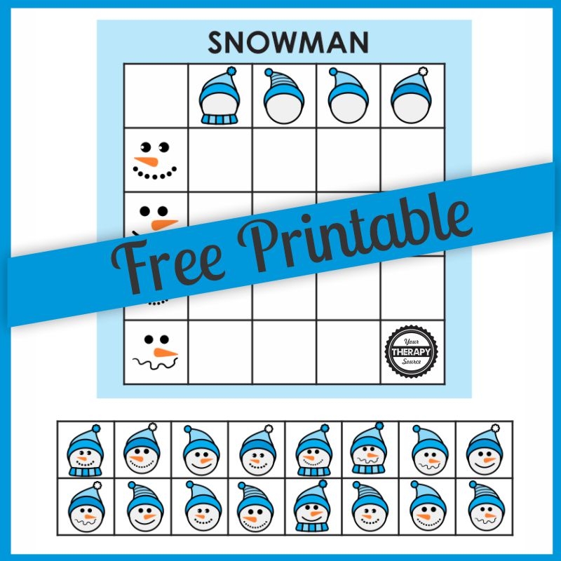 Snowman Math Game Your Therapy Source Snowman Math Game Your Therapy Source