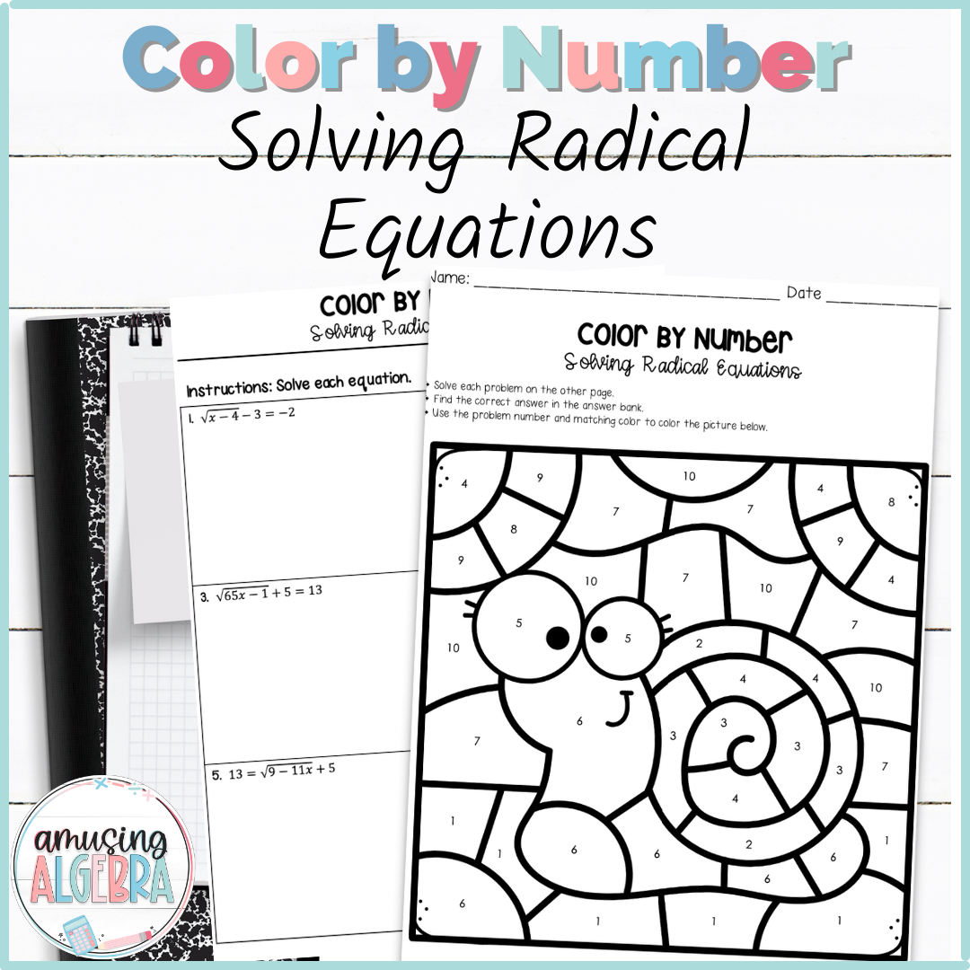 Solving Radical Equations Coloring Activity Made By Teachers