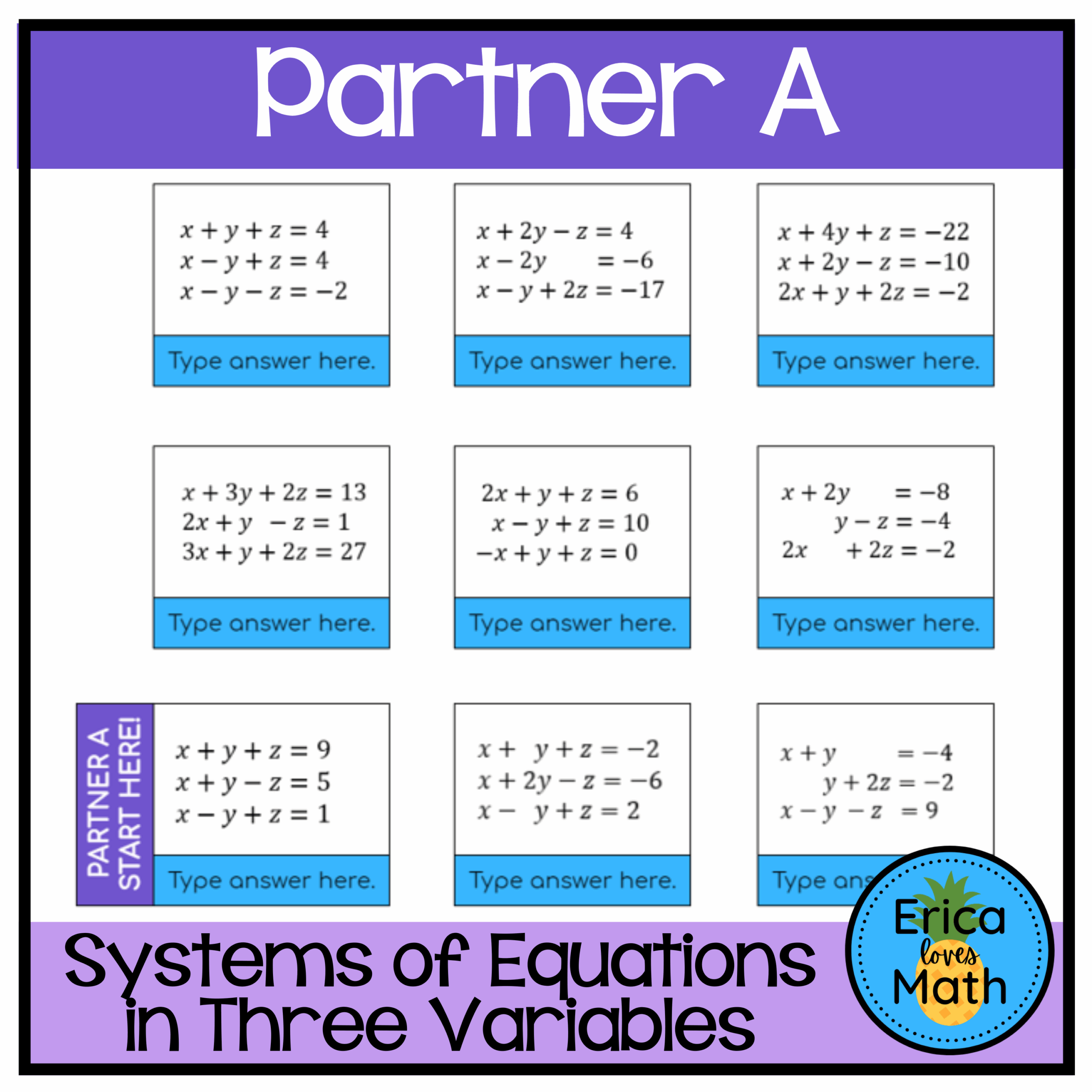 Solving Systems Of Equations In Three Variables Digital Activity Solving Systems Of Equations In Three Variables Digital Activity