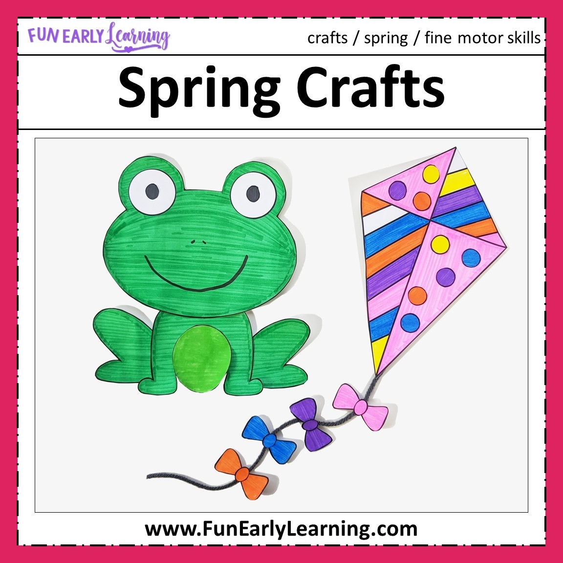 Spring Crafts Flower Frog Kite And Umbrella Fun Early Learning Spring Crafts Flower Frog Kite And Umbrella Fun Early Learning