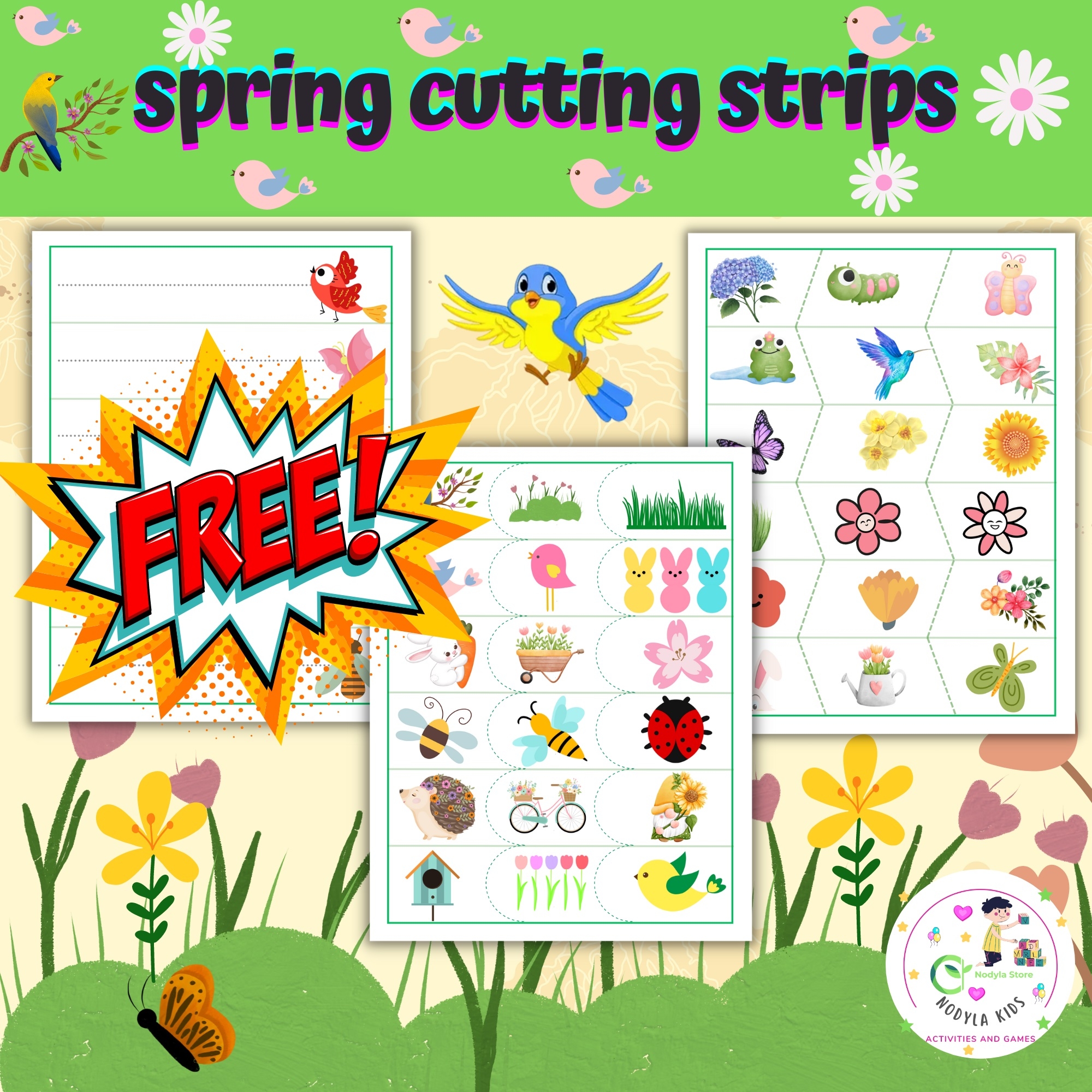 Free Printable Cutting Strips Preschoolers