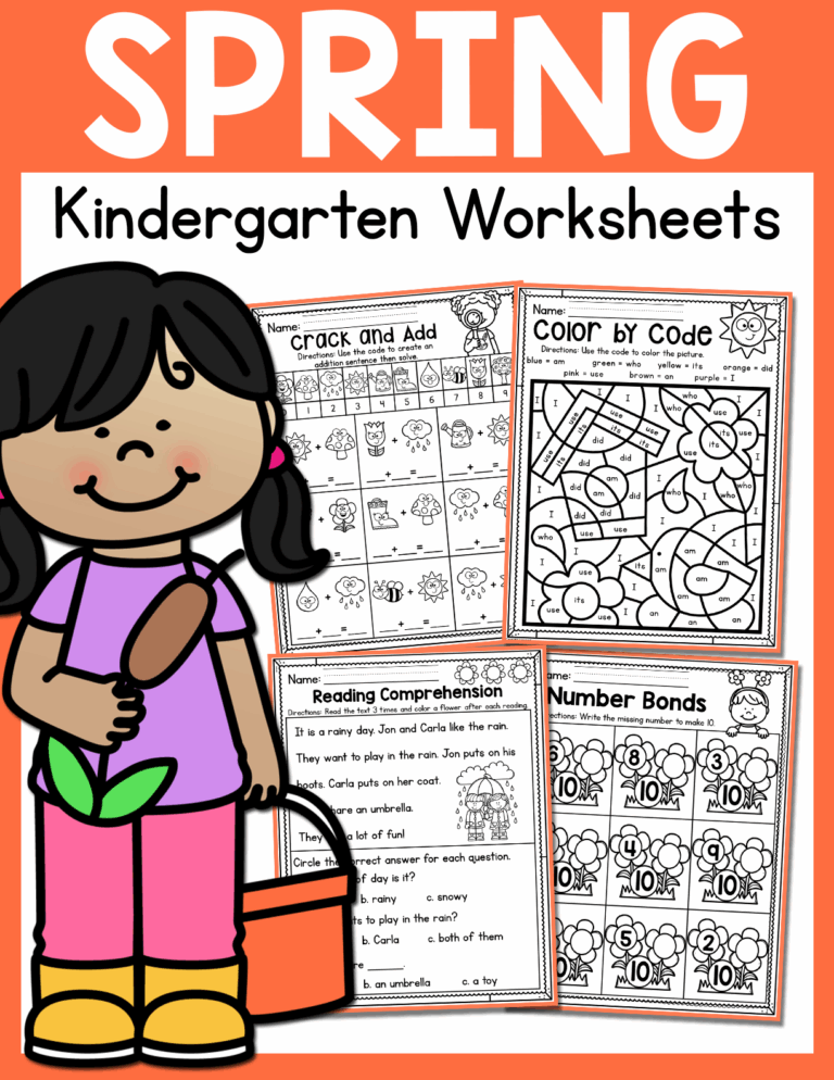 Spring Kindergarten Worksheets May Made By Teachers