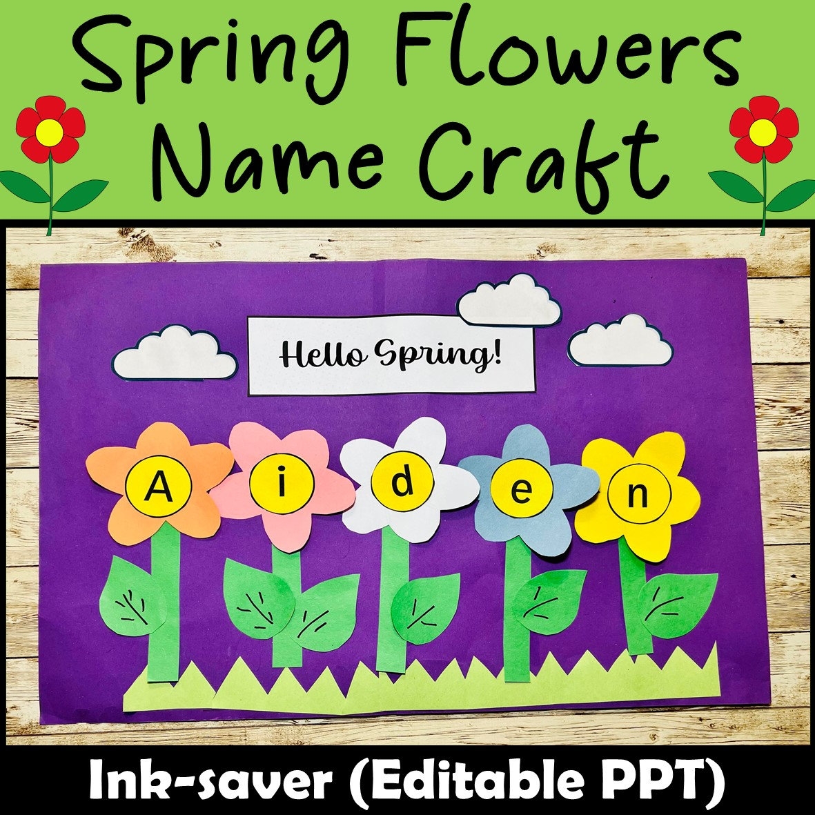 Sprint Craft Printable Spring Flower Name Craft Activities Sprint Craft Printable Spring Flower Name Craft Activities