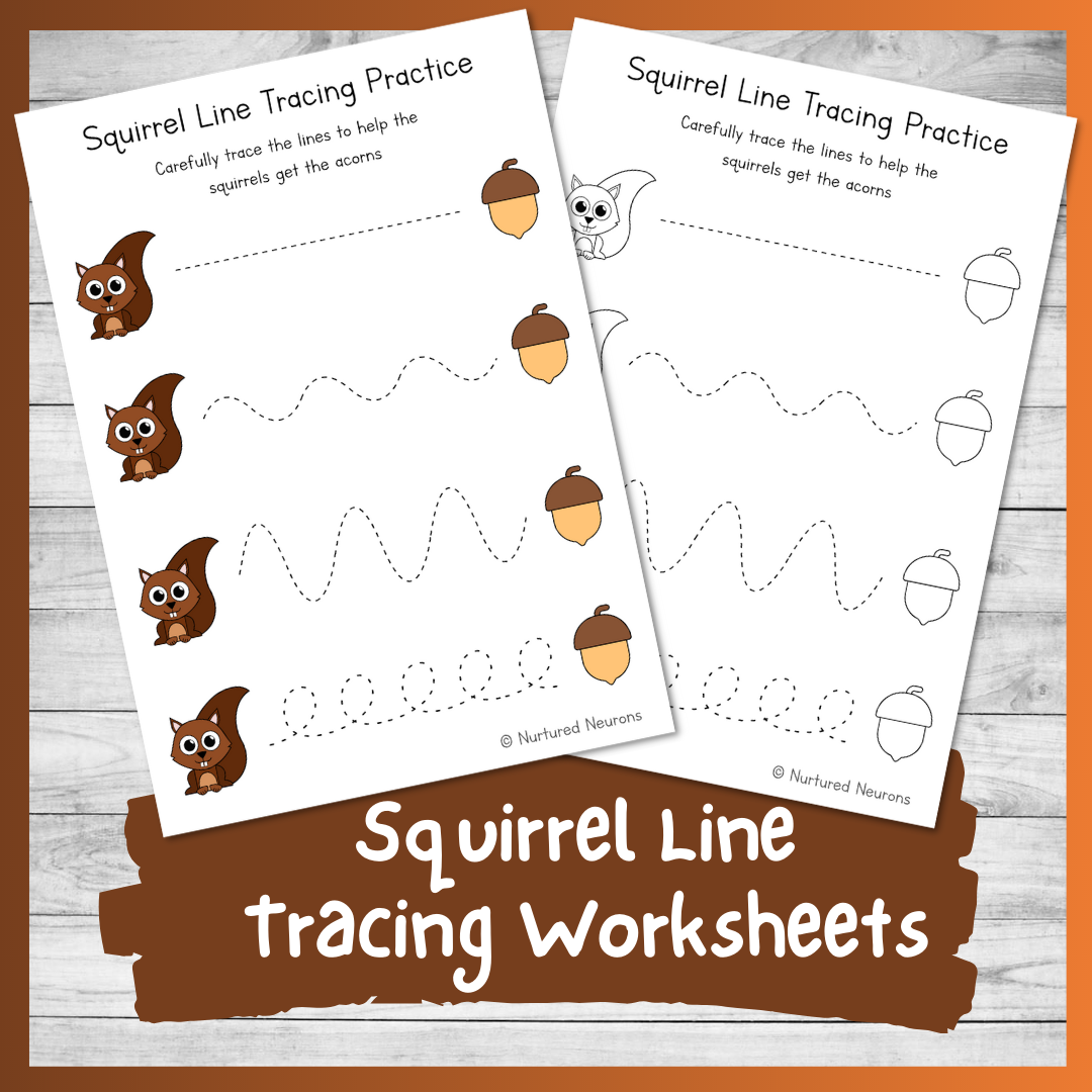 Squirrel Line Tracing Worksheets Preschool Printable Nurtured Squirrel Line Tracing Worksheets Preschool Printable Nurtured