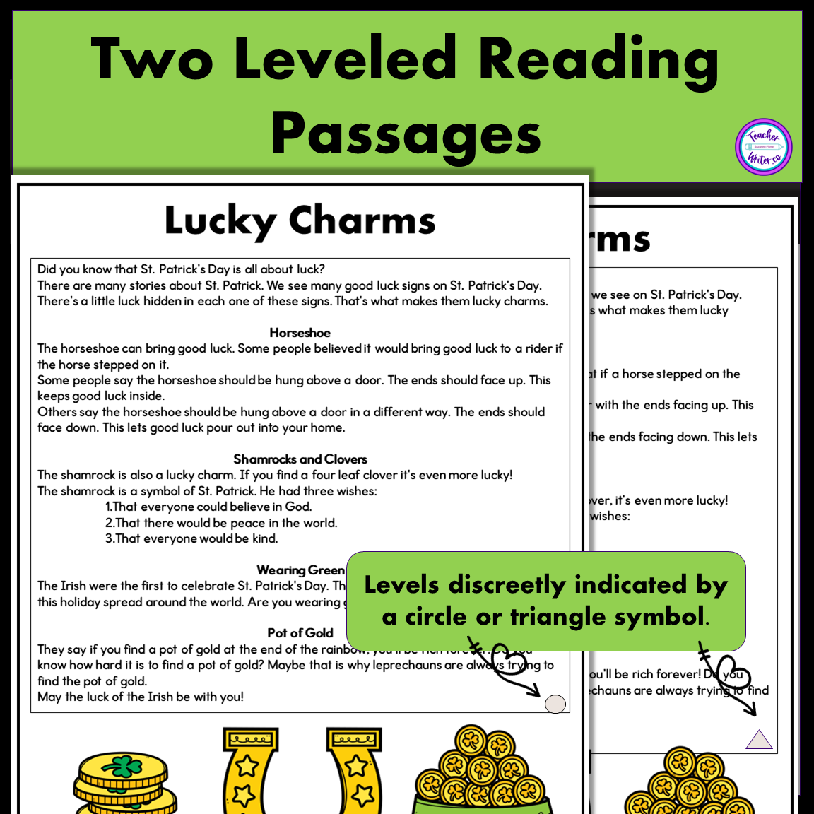 St Patrick s Day Reading Comprehension Color By Code