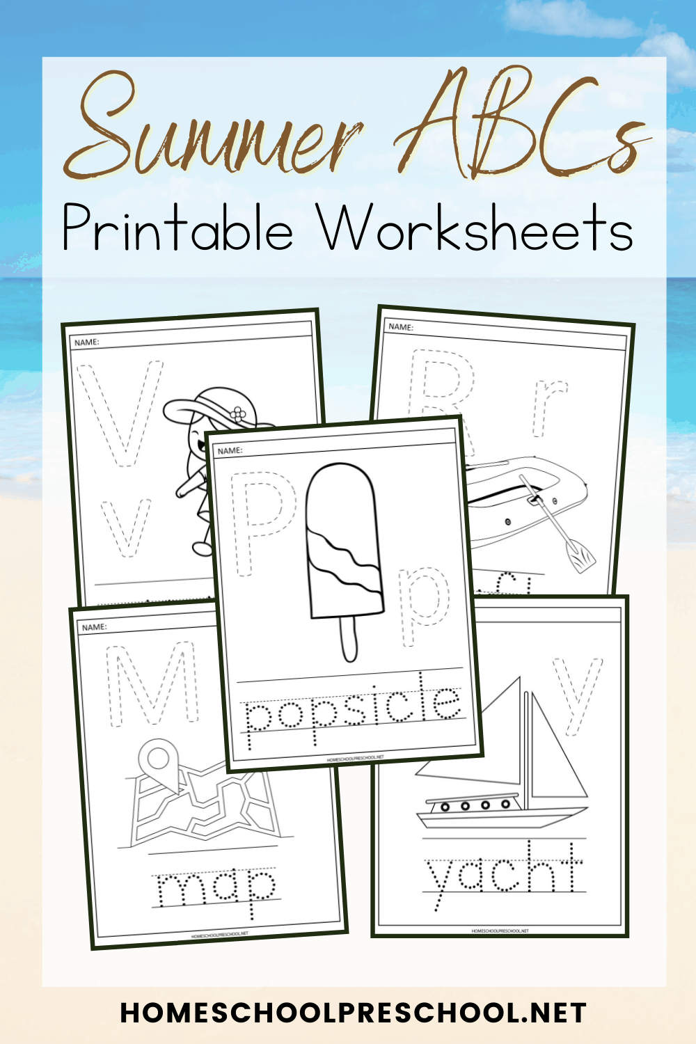 Summer Alphabet Worksheets Handwriting Practice