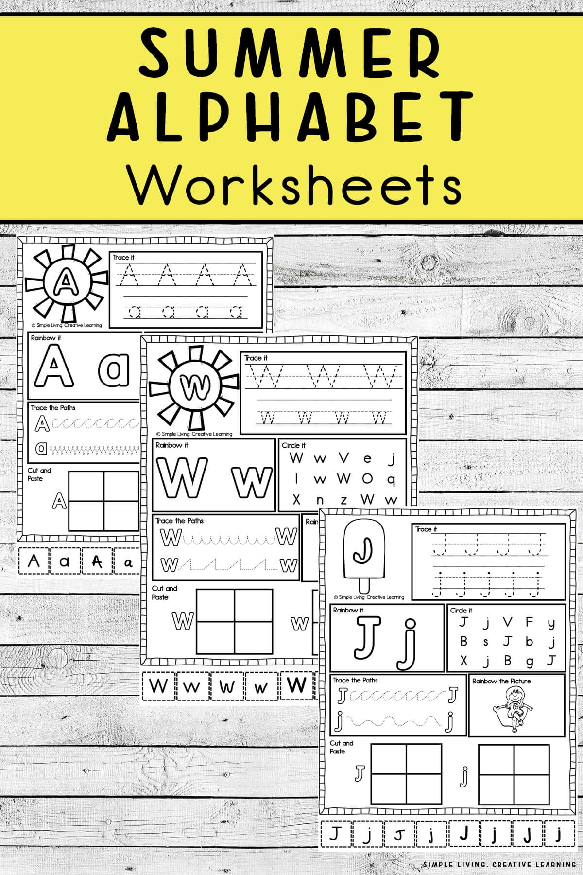 Summer Alphabet Worksheets