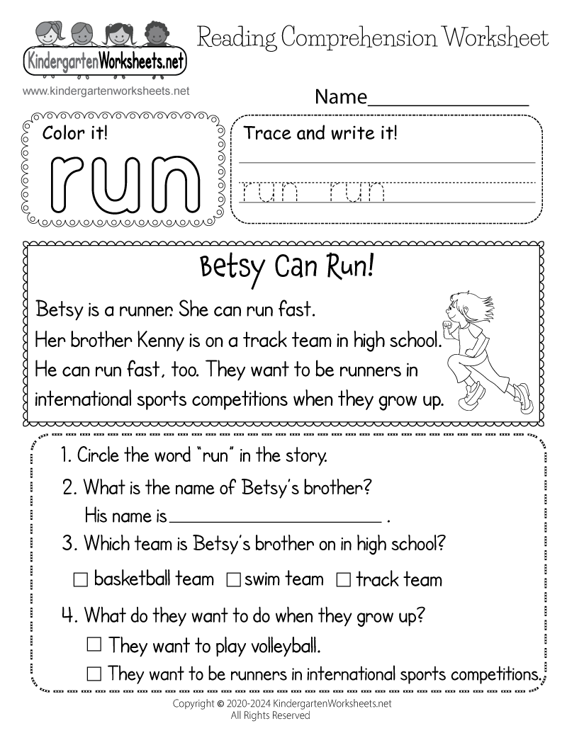 Summer Athletics Reading Worksheet Free Printable Digital U0026 PDF