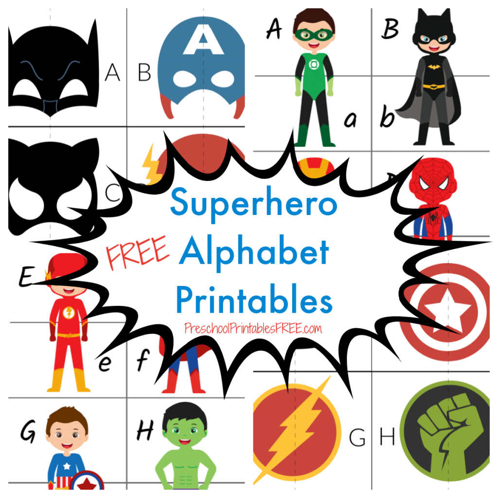 Superhero Alphabet Printables free Free Preschool Printables