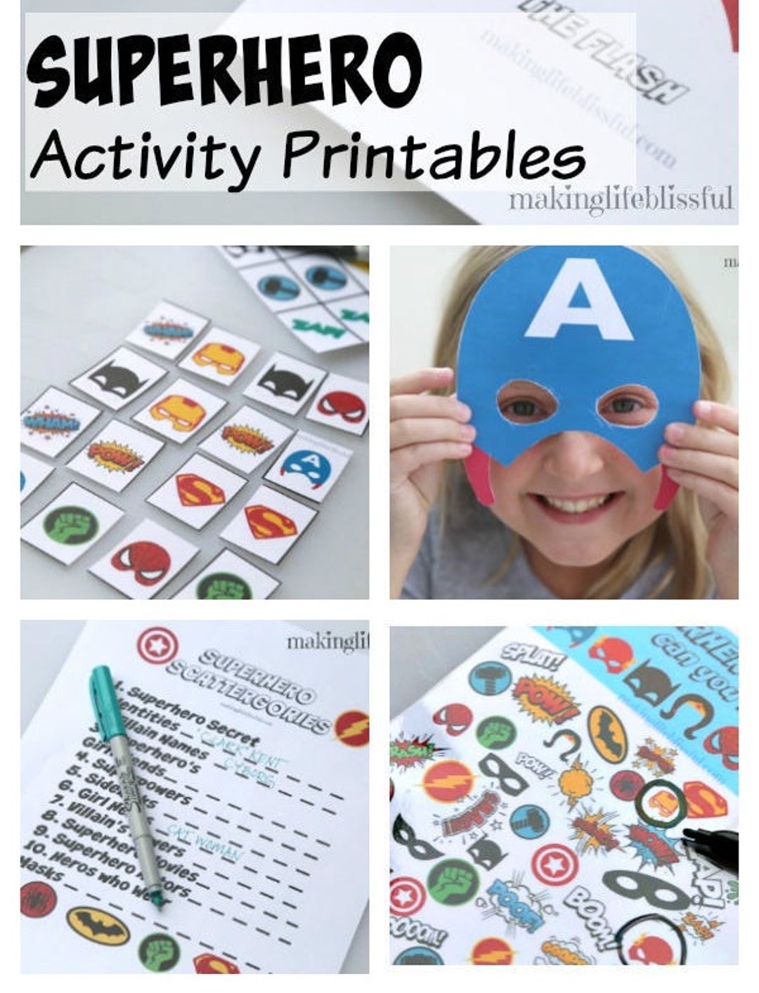 Superhero Printable Activity Pack Etsy Australia