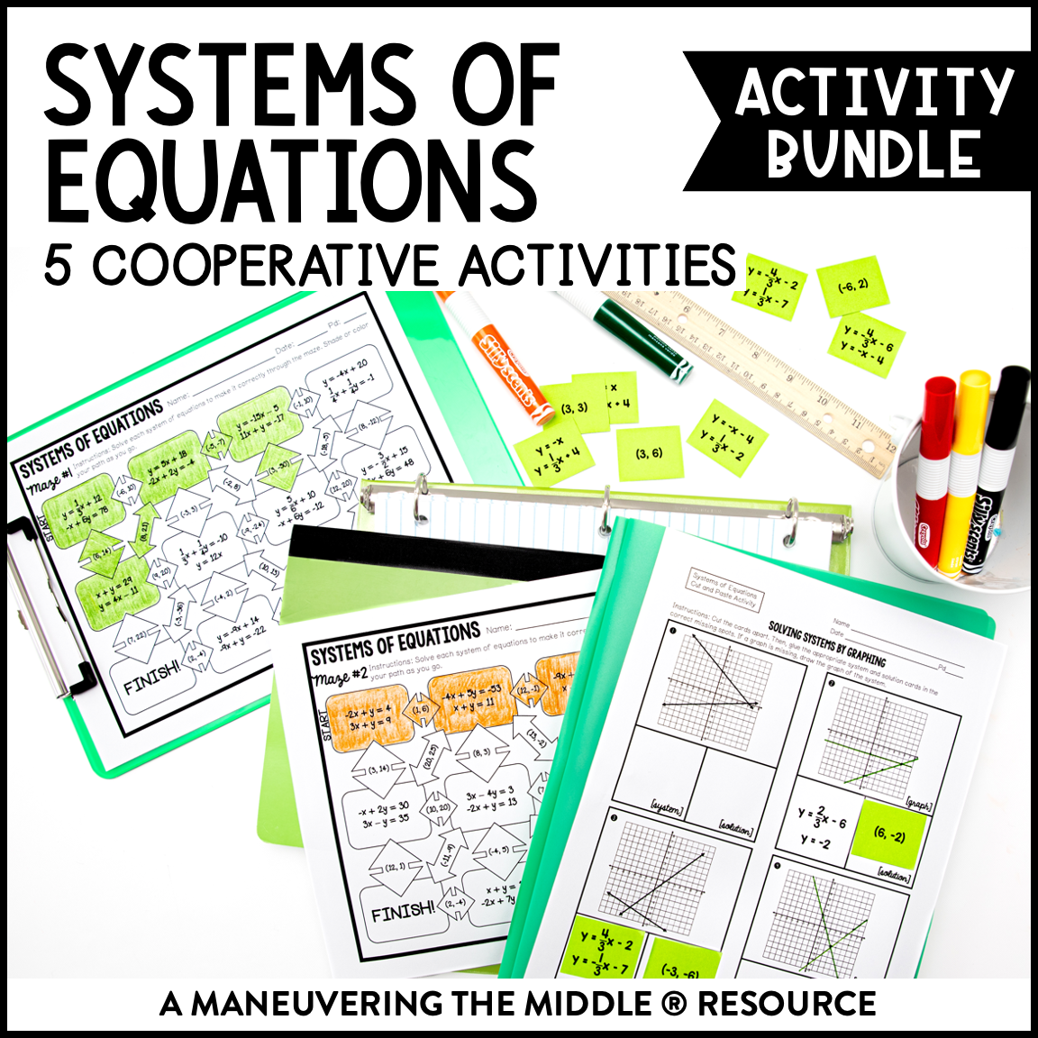 Systems Of Equations Activity Bundle 8th Grade Maneuvering The Systems Of Equations Activity Bundle 8th Grade Maneuvering The