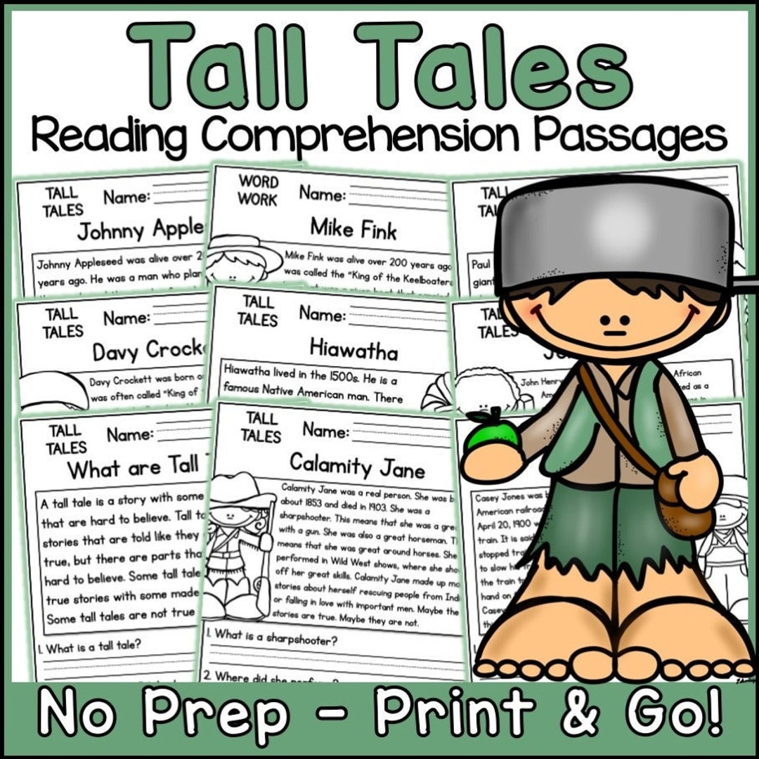 Tall Tales Reading Comprehension Passages And Questions Science Printable Worksheets Etsy Tall Tales Reading Comprehension Passages And Questions Science Printable Worksheets Etsy