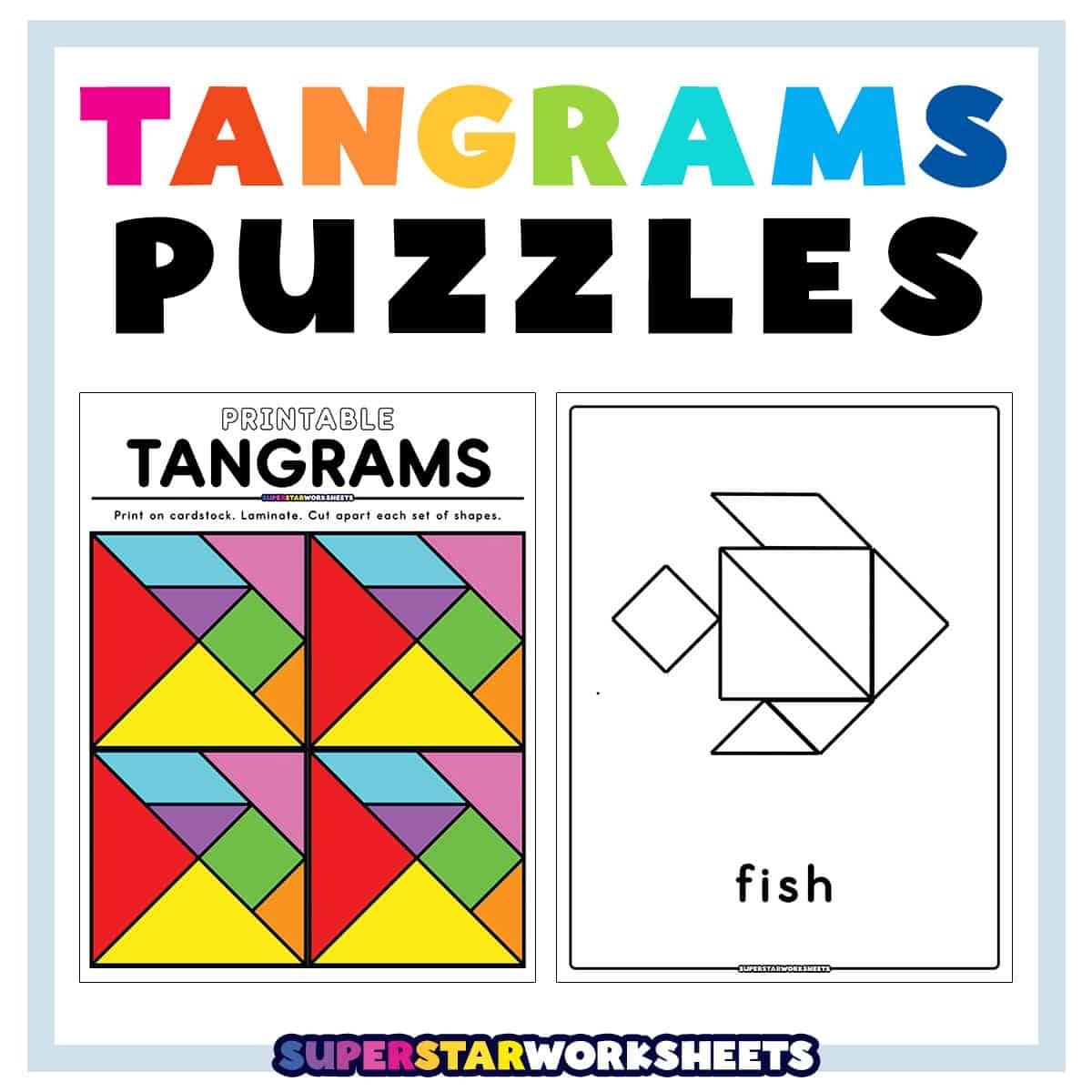 Tangram Puzzles Superstar Worksheets Tangram Puzzles Superstar Worksheets
