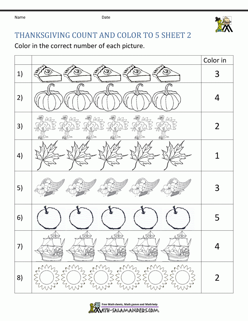 Thanksgiving Math Activities For Kindergarten Thanksgiving Math Activities For Kindergarten
