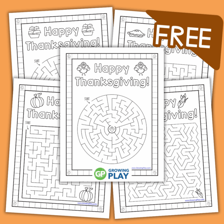 Thanksgiving Mazes Free Printables Growing Play