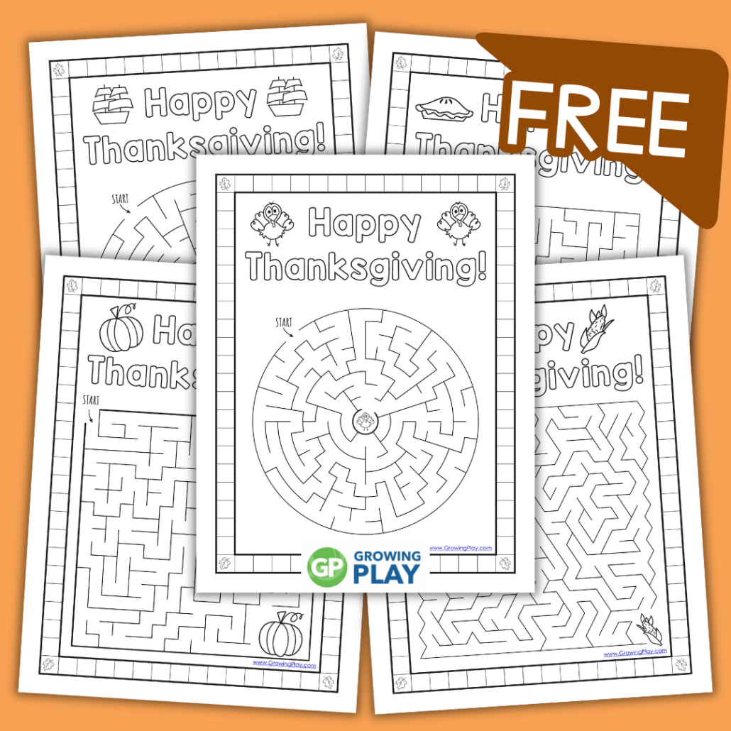 Thanksgiving Mazes Free Printables Growing Play