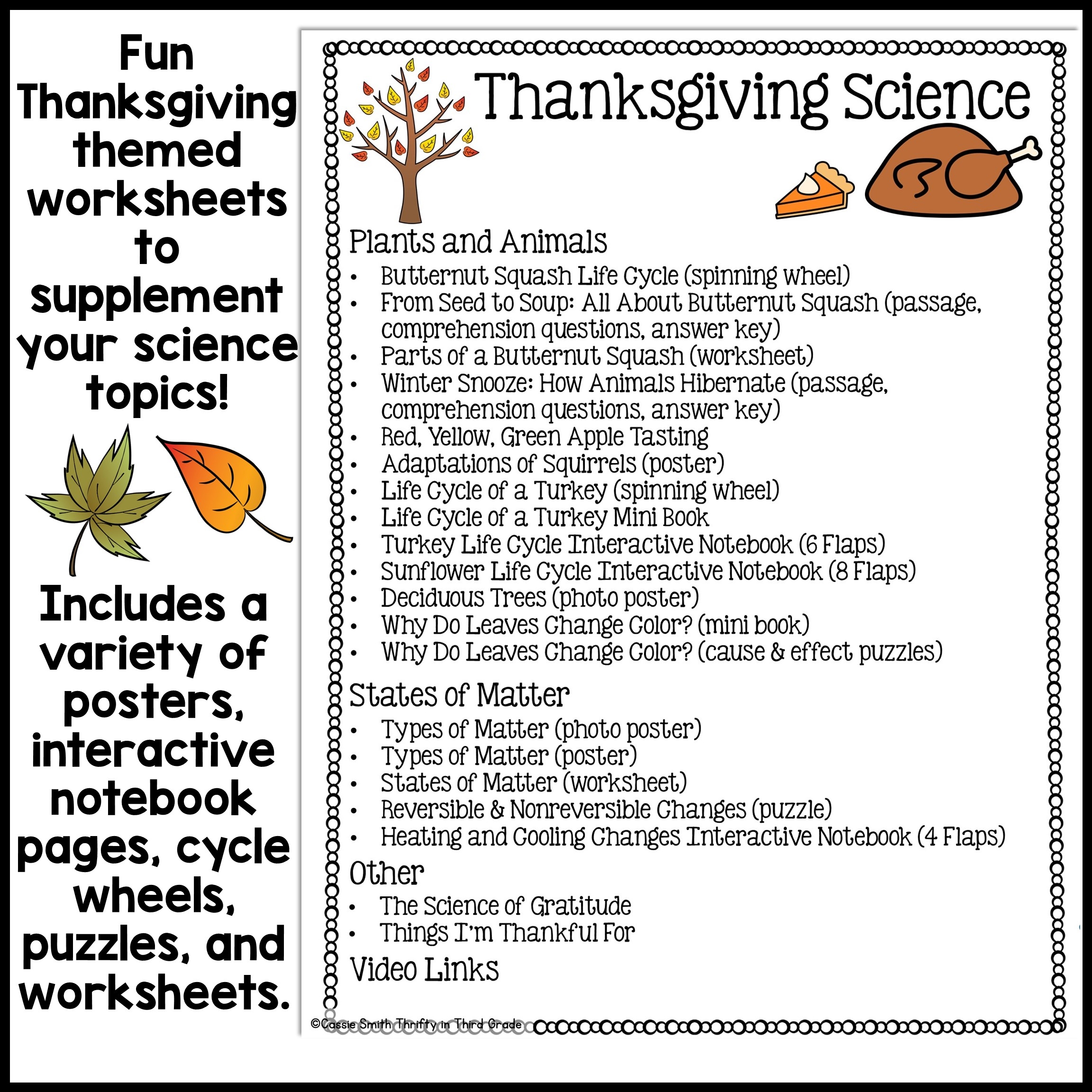 Thanksgiving Science Worksheets No Prep Acitivities Thrifty In Thanksgiving Science Worksheets No Prep Acitivities Thrifty In