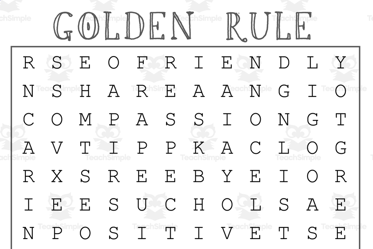 The Golden Rule Word Search And Music Video