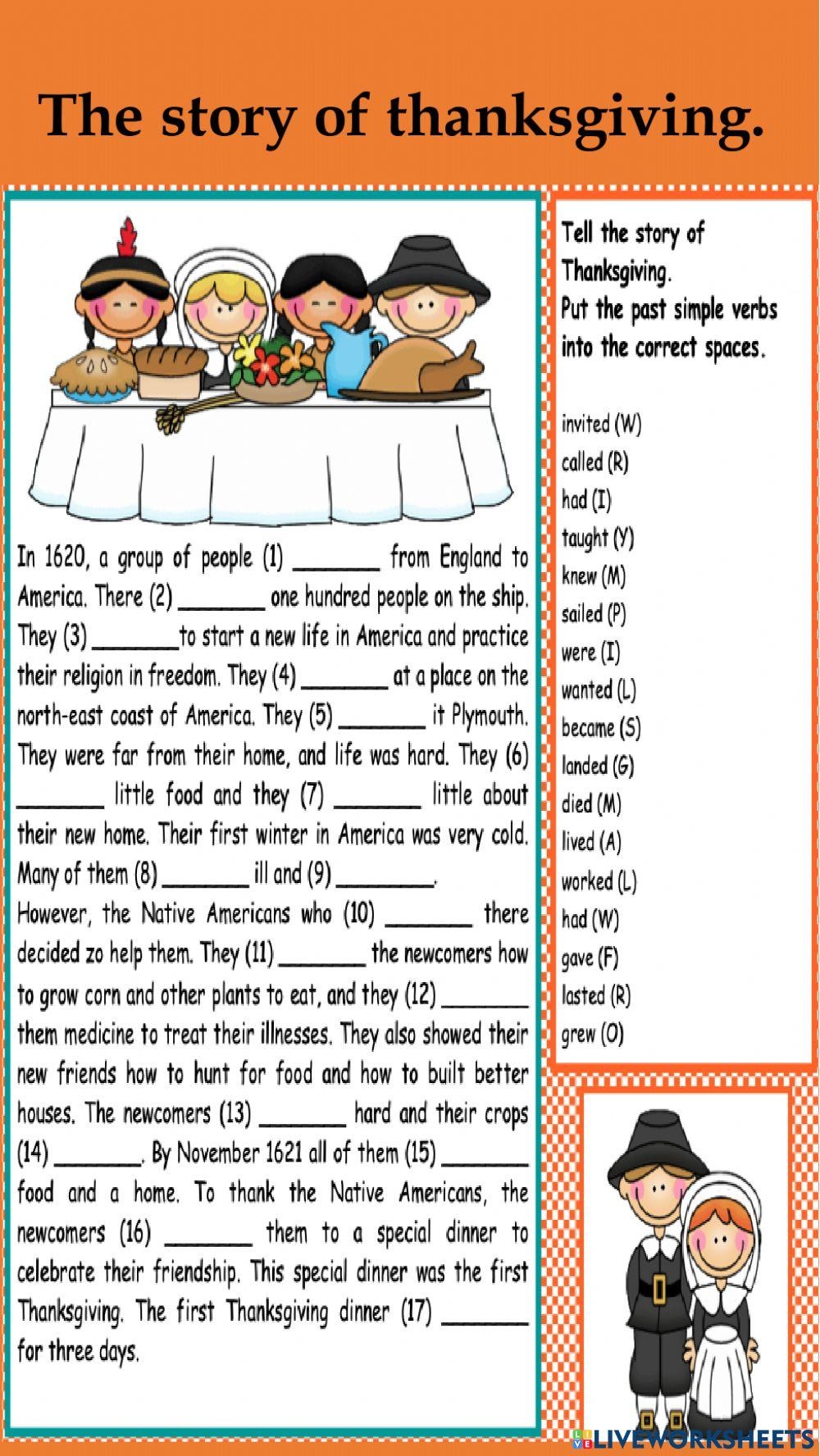 Printable Thanksgiving Story For Preschool Printable Thanksgiving Story For Preschool