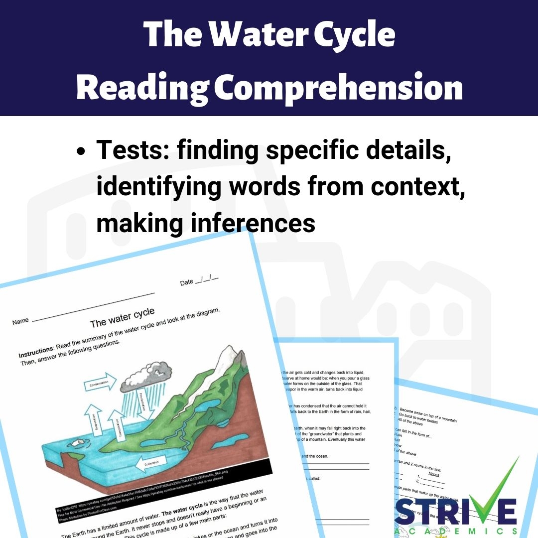 Reading Comprehension Worksheets About Water