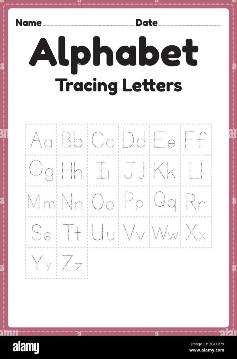 Tracing Alphabet A To Z Hi res Stock Photography And Images Alamy