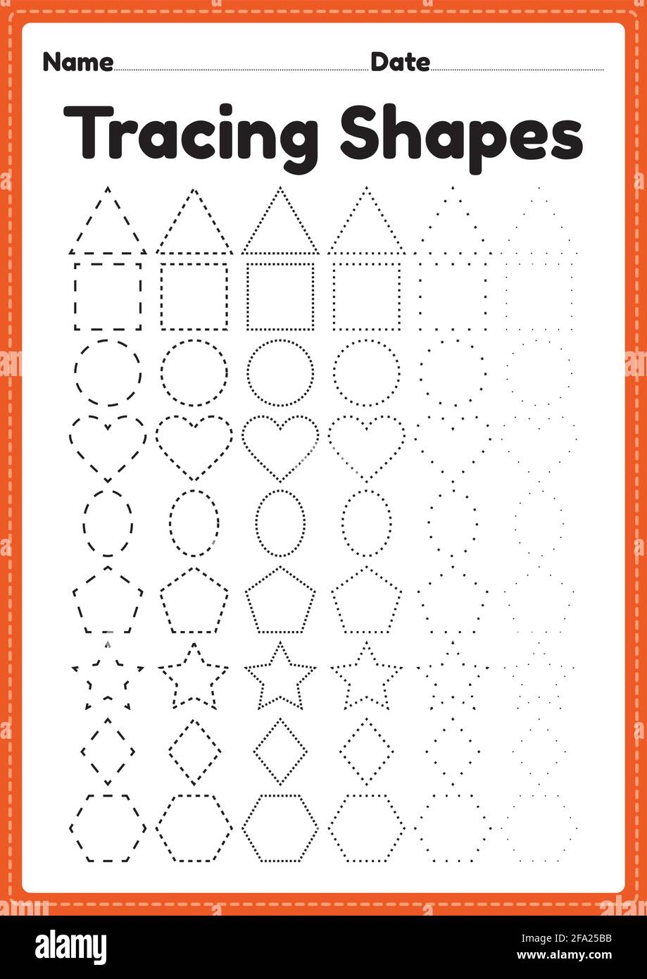 Tracing Shapes Worksheet For Kindergarten And Preschool Kids For Handwriting Practice And Educational Activities In A Printable Page Illustration Stock Vector Image U0026 Art Alamy Tracing Shapes Worksheet For Kindergarten And Preschool Kids For Handwriting Practice And Educational Activities In A Printable Page Illustration Stock Vector Image U0026 Art Alamy