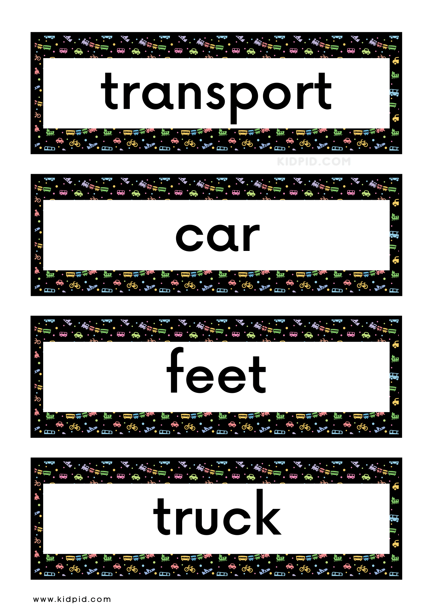 Transport Vocabulary Word Wall Flashcards Kidpid Transport Vocabulary Word Wall Flashcards Kidpid