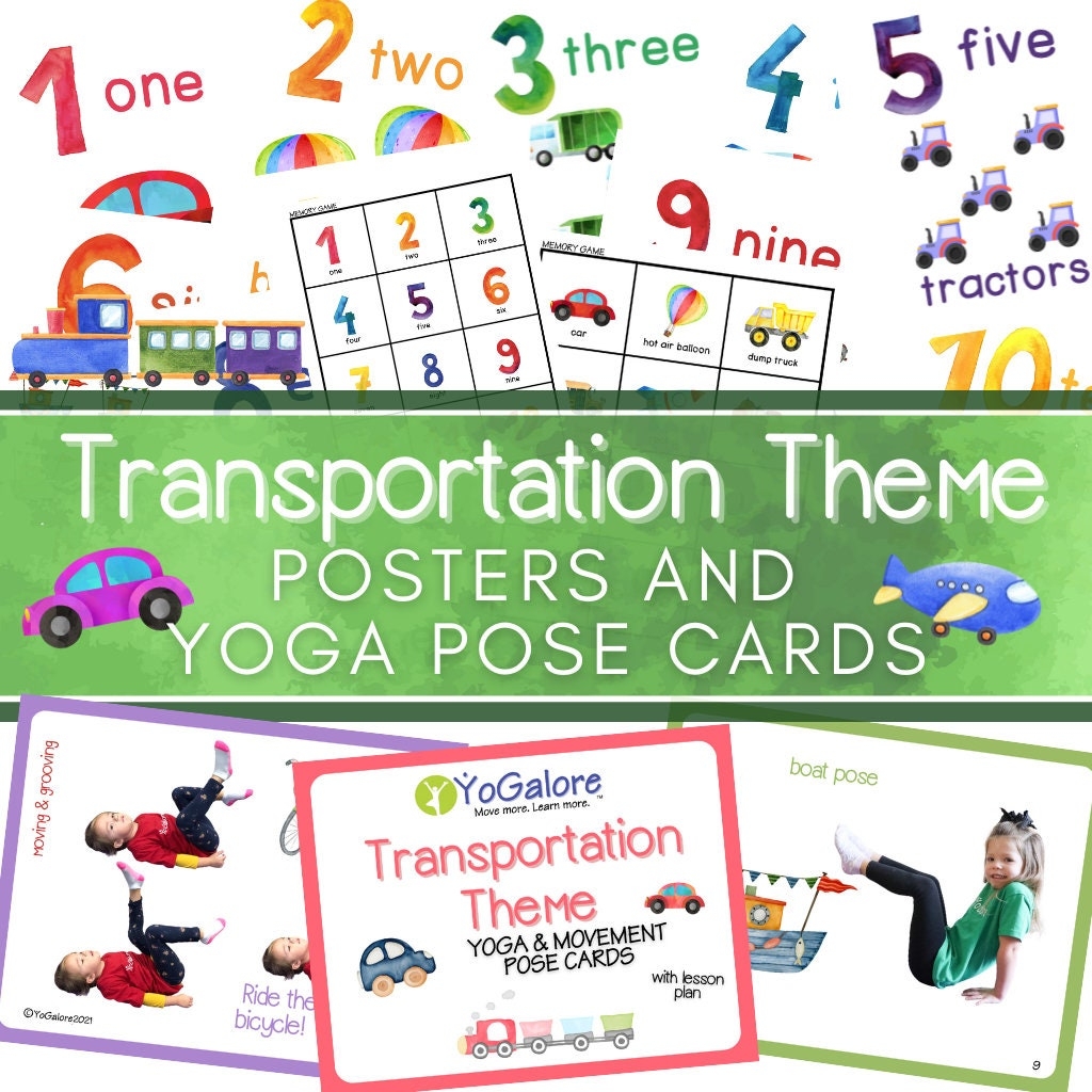 Transportation Preschool Activities Yoga U0026 Movement Pose Cards And Number Posters 1 10 With Classic Memory Game Bonus Product Transportation Preschool Activities Yoga U0026 Movement Pose Cards And Number Posters 1 10 With Classic Memory Game Bonus Product