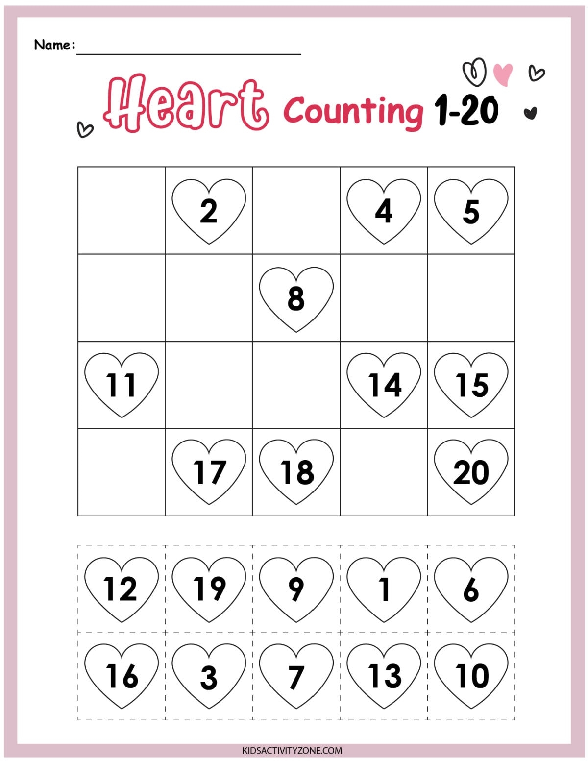Valentine s Day Math Packet Preschool U0026 Kindergarten Kids 