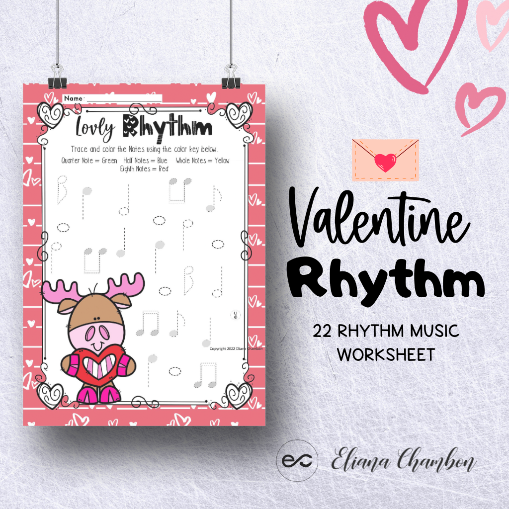 Valentine s Day Rhythm Music Theory Worksheet Music Note Time Signature Made By Teachers