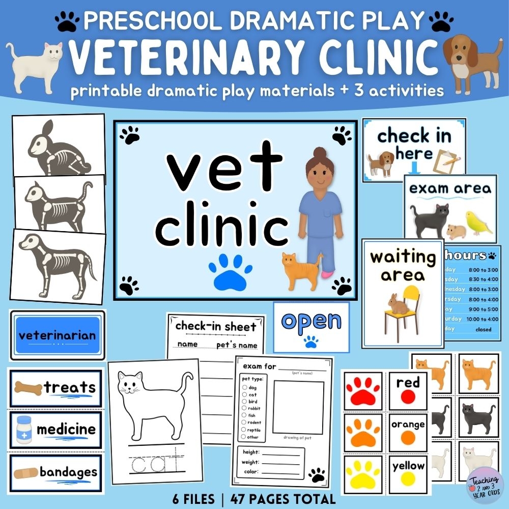 Veterinarian Preschool Pets Theme Dramatic Play Activity