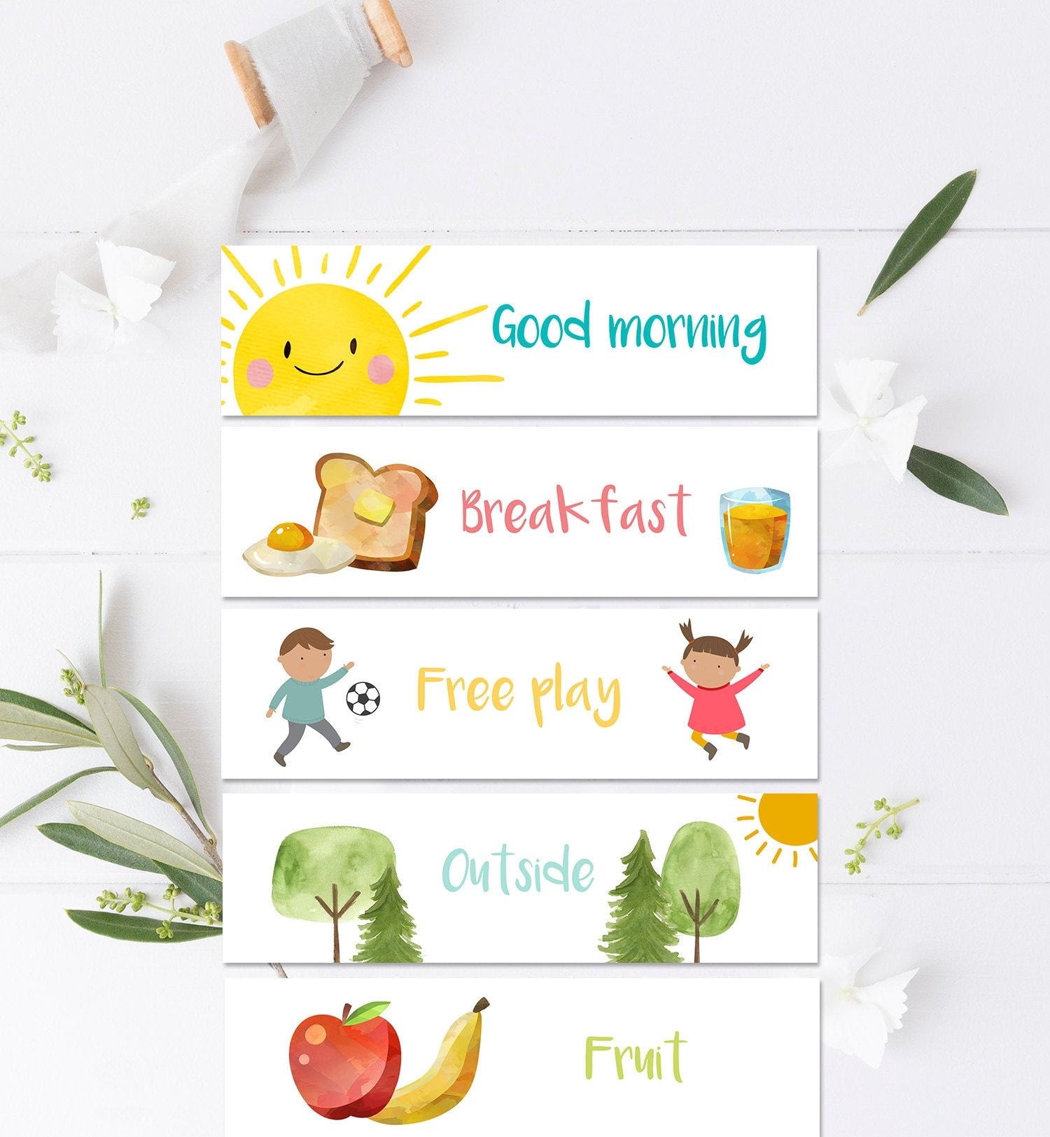 Visual Schedule Toddler Kids Daily Routine Chart Printable 