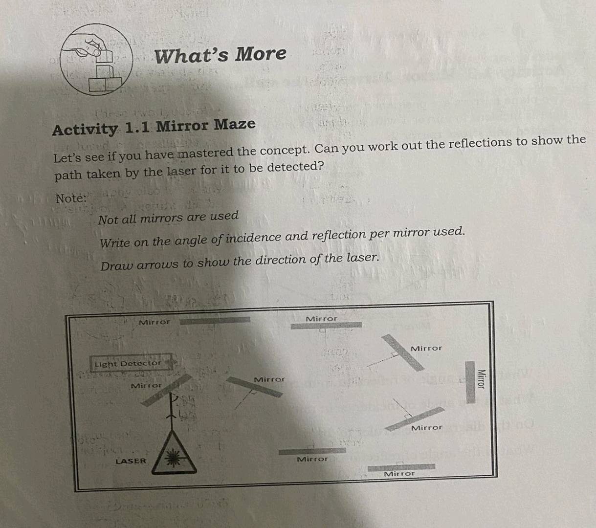 Whats More Activity 11 Mirror Maze Lets See StudyX