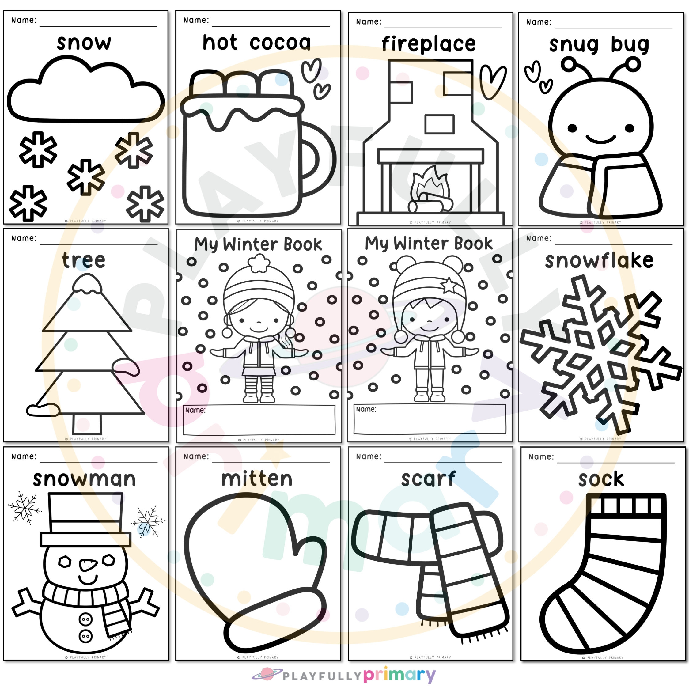 Winter Crafts For Kids Classroom Printable Kindergarten Preschool Toddler Craft Winter Printable Crafts Snowman Snowflake The Mitten Etsy UK