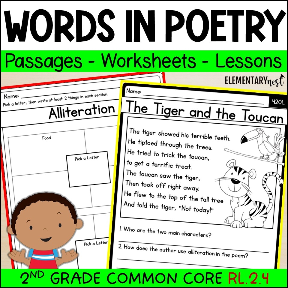 Words In Poetry 2nd Grade Reading Comprehension Passages RL 2 4 Words In Poetry 2nd Grade Reading Comprehension Passages RL 2 4