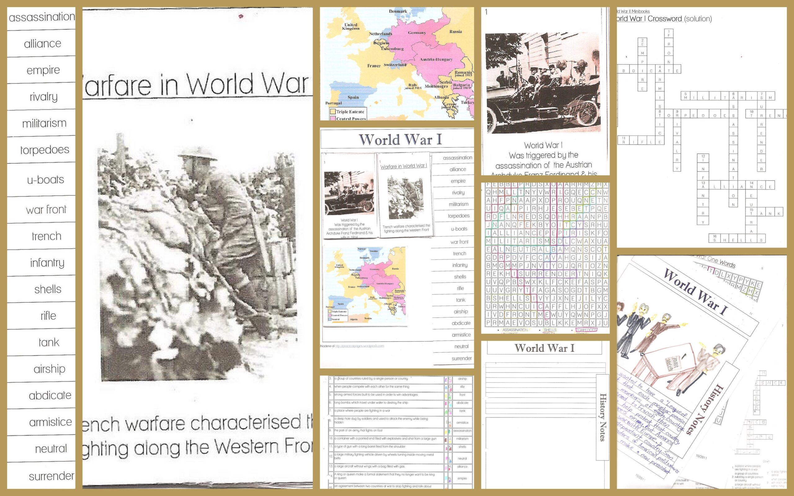 World War I Minibooks And Notebook Pages Practical Pages World War I Minibooks And Notebook Pages Practical Pages