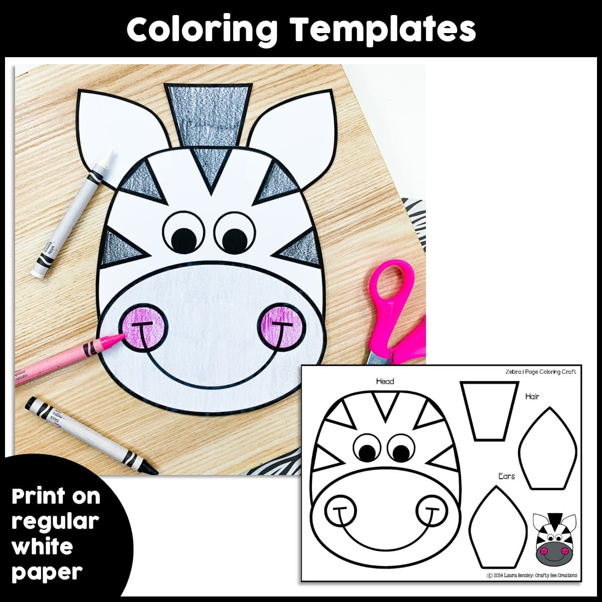 Zebra Craft Activity Crafty Bee Creations Worksheets Library