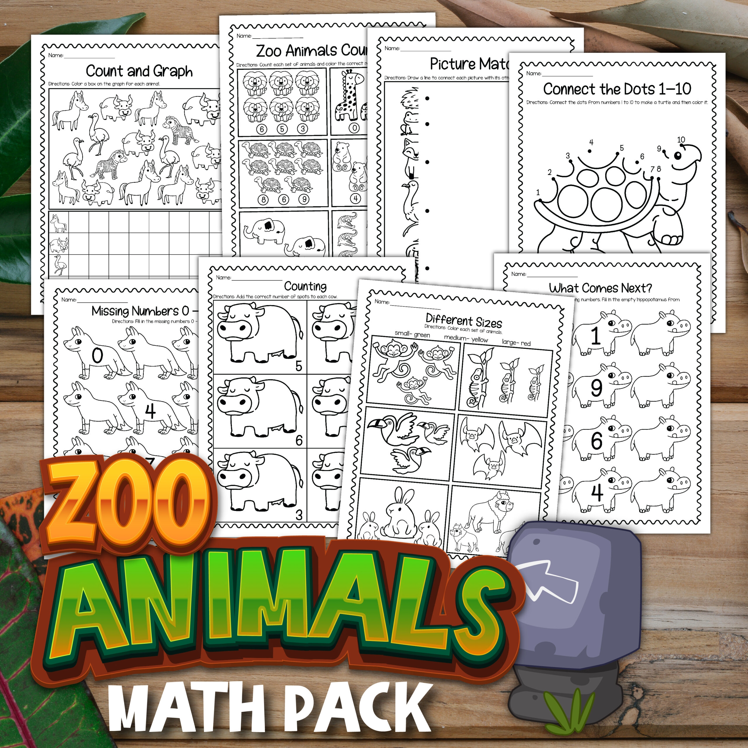 Zoo Animals Preschool Math Pack Zoo Animals Preschool Math Pack