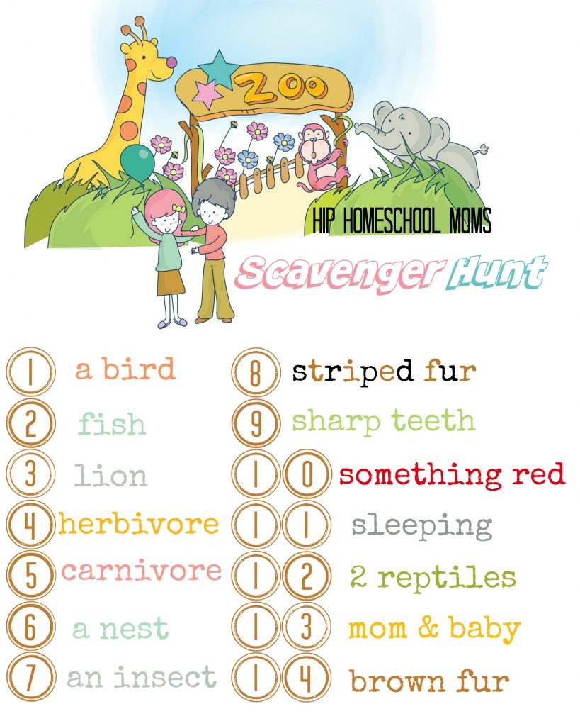 Zoo Scavenger Hunt Printables Book Lists Hip Homeschool Moms