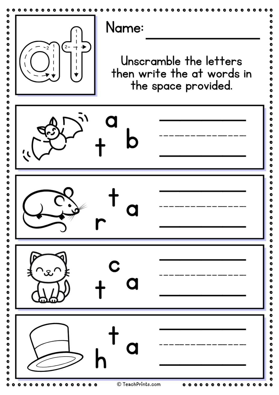 Printable At Words Worksheet