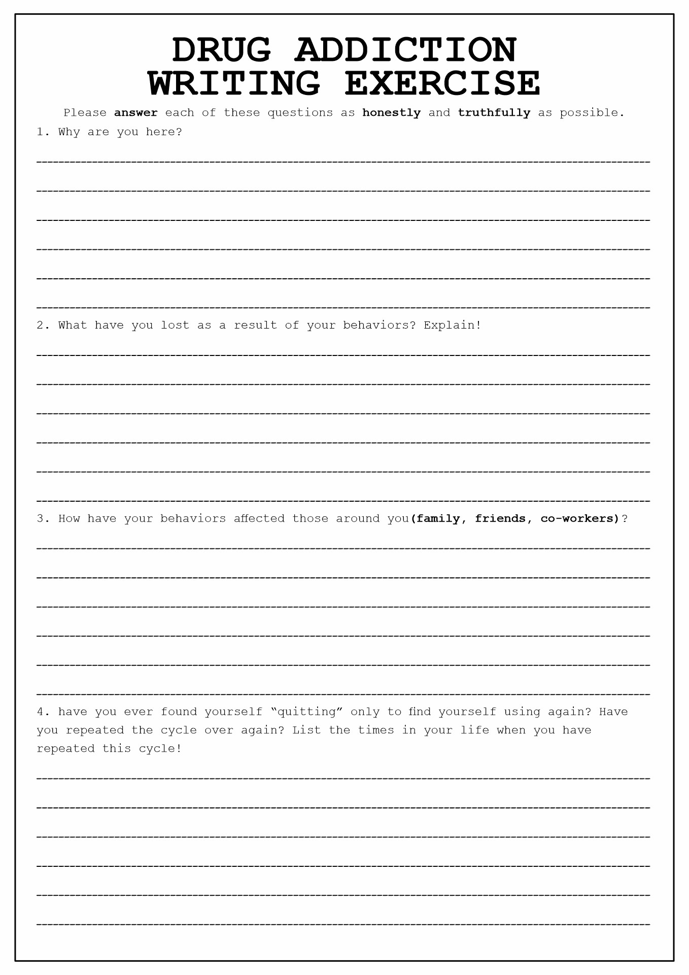 11 Drug Addiction Worksheets Printable Free PDF At Worksheeto