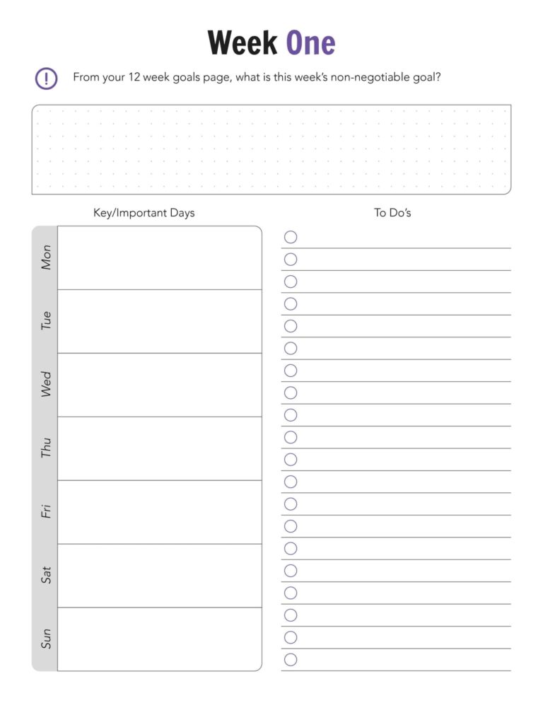 12 Week Year Planner Ultimate Printables