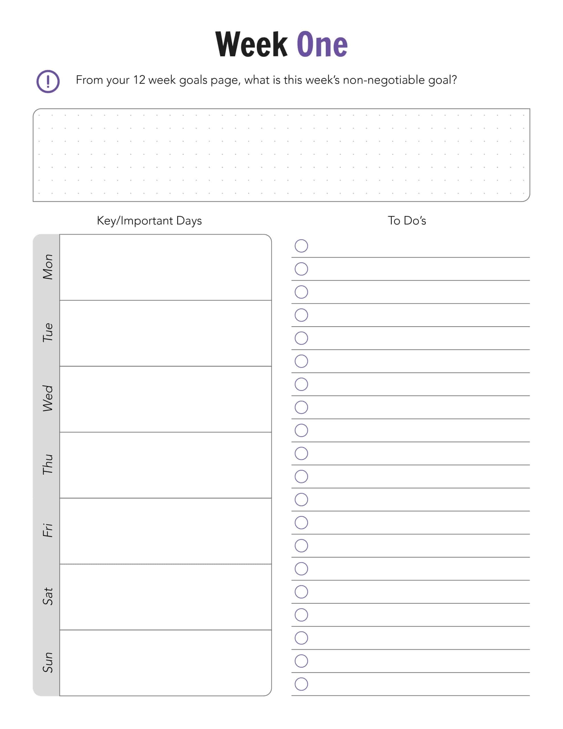 12 Week Year Planner Ultimate Printables