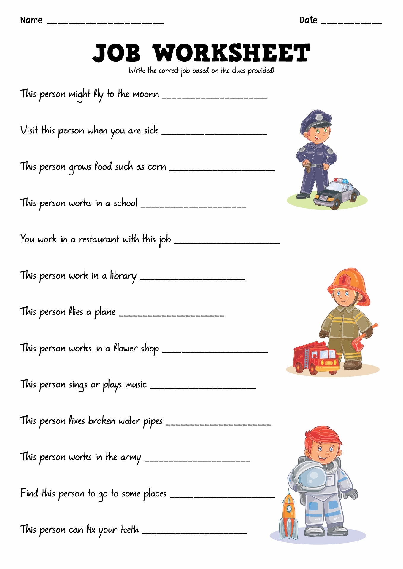 14 Jobs Occupations For Kids Worksheets Free PDF At Worksheeto
