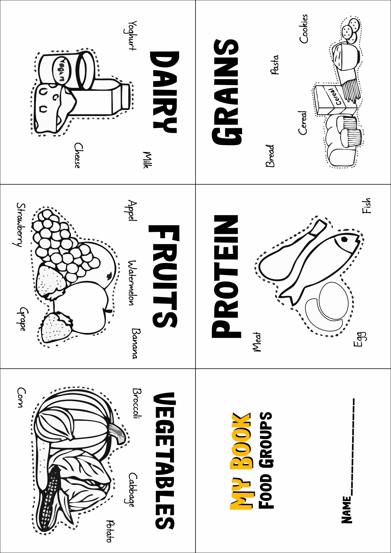 Free Printable 5 Food Groups Worksheet