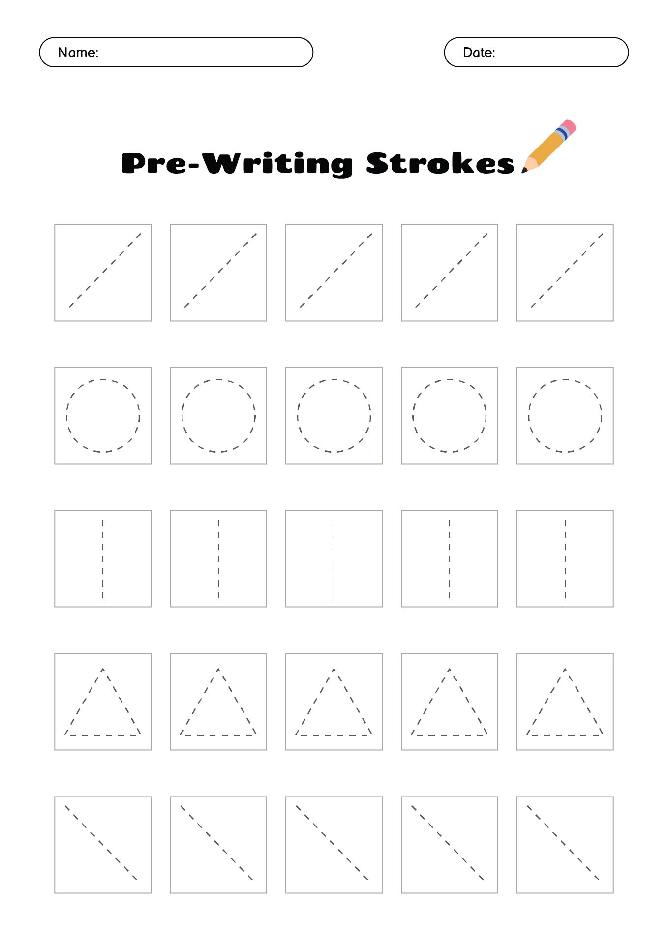 15 Worksheets Pre Writing Strokes Free PDF At Worksheeto