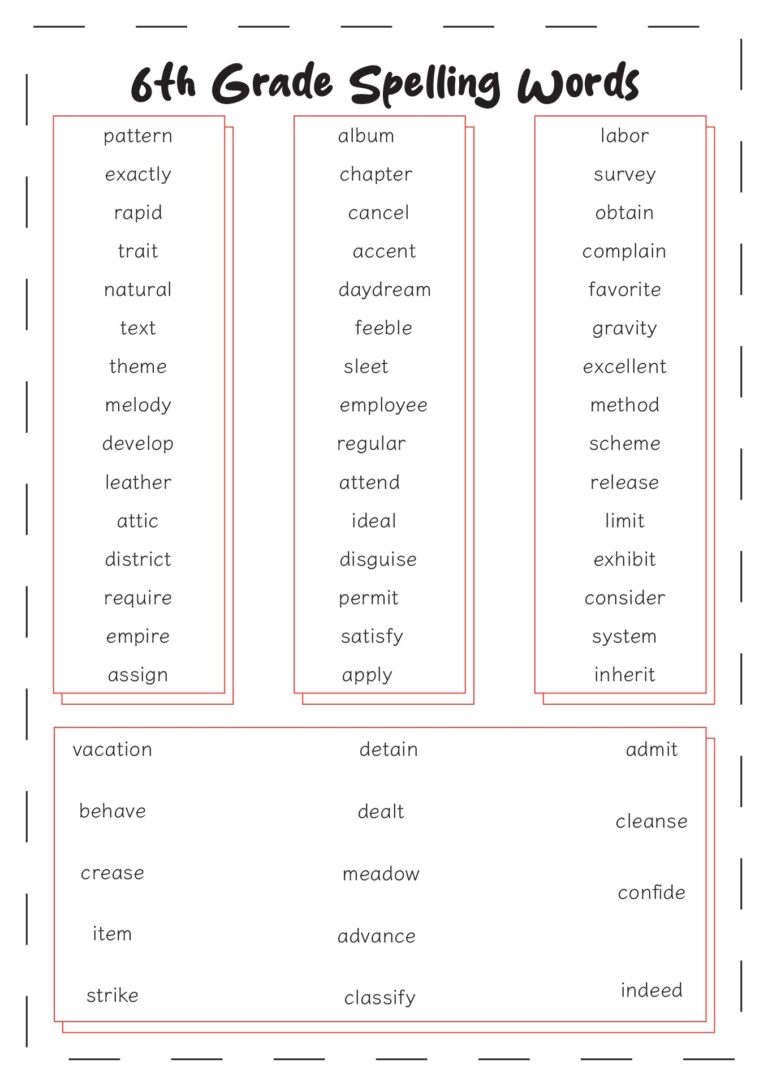 17 Sixth Grade Spelling Words Worksheets Free PDF At Worksheeto
