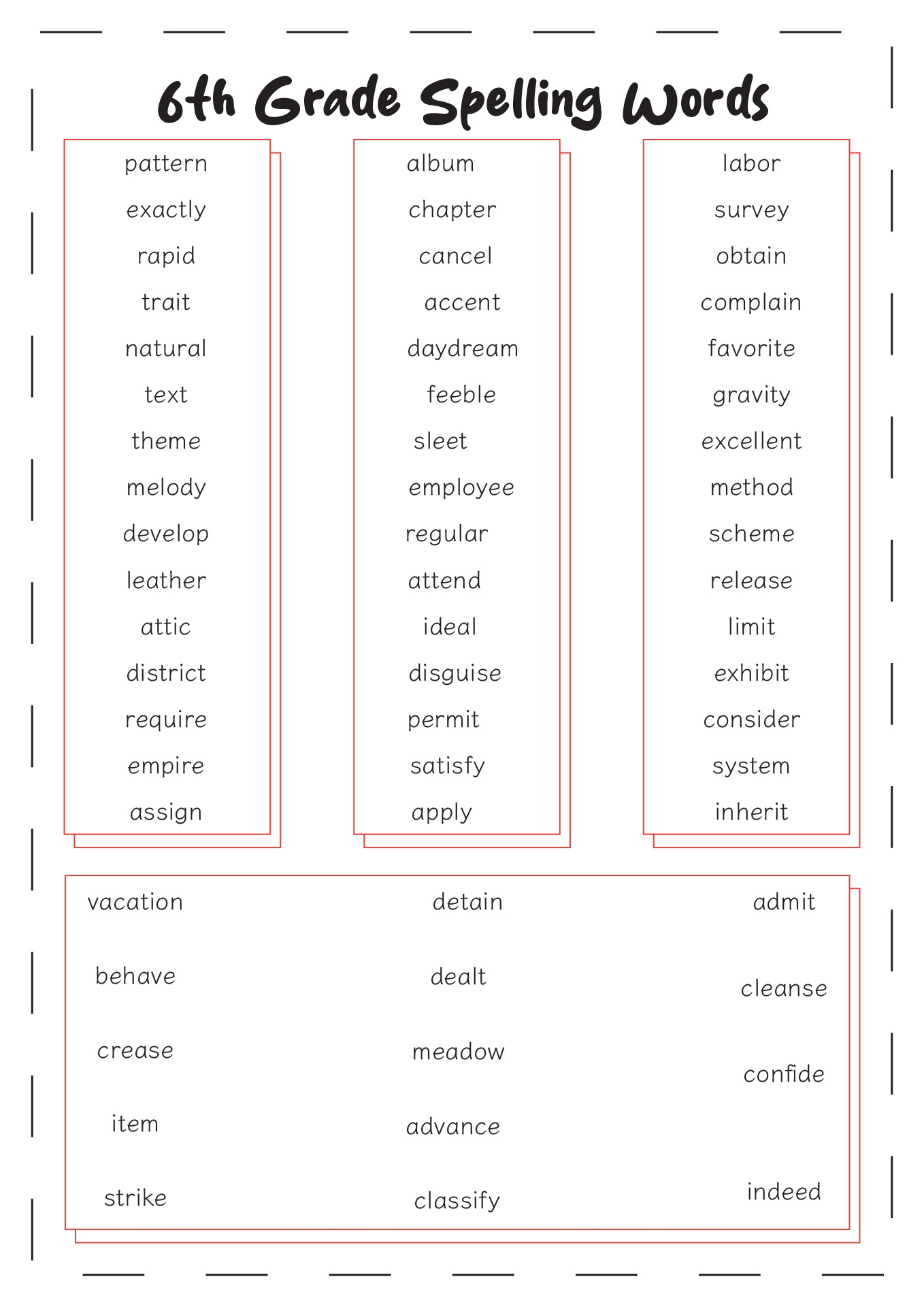 17 Sixth Grade Spelling Words Worksheets Free PDF At Worksheeto