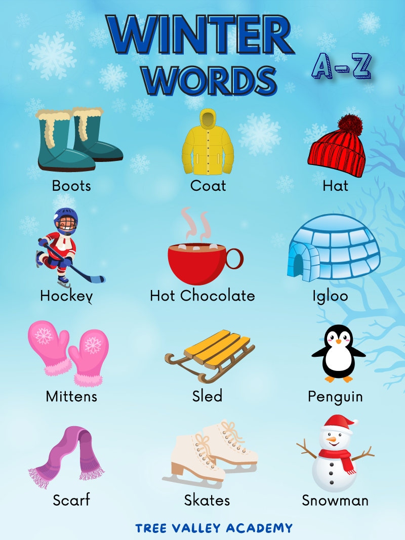 Preschool Printable Winter Words