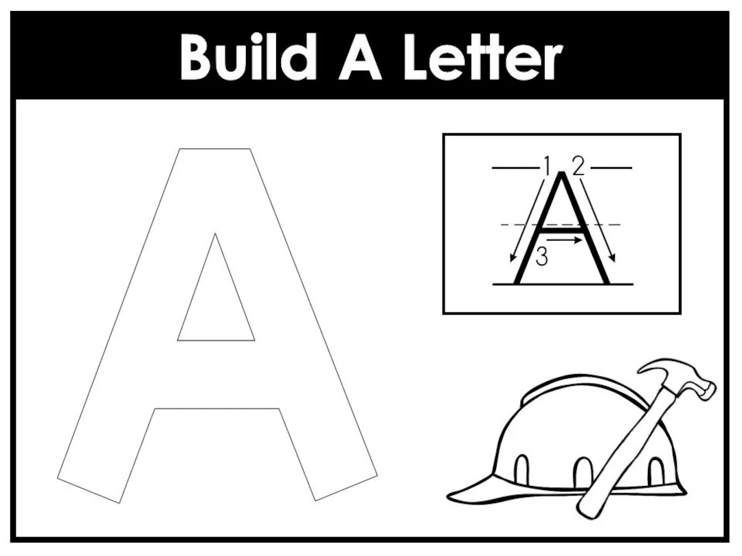 26 Printable Alphabet Build A Letter Worksheets Preschool kdg Phonics Etsy